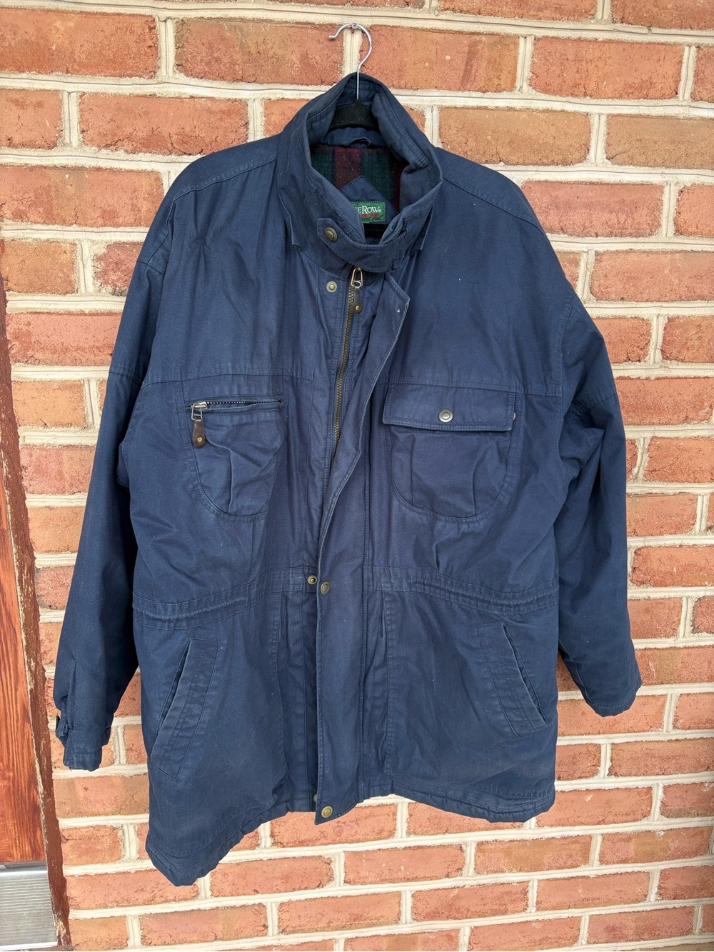 Men's Navy Field Jacket with High Collar. Canvas. Carhartt quality